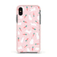 Easter Bunny And Carrot Apple iPhone Xs Impact Case Pink Edge on Black Phone