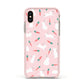 Easter Bunny And Carrot Apple iPhone Xs Impact Case Pink Edge on Gold Phone