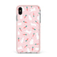 Easter Bunny And Carrot Apple iPhone Xs Max Impact Case Pink Edge on Silver Phone