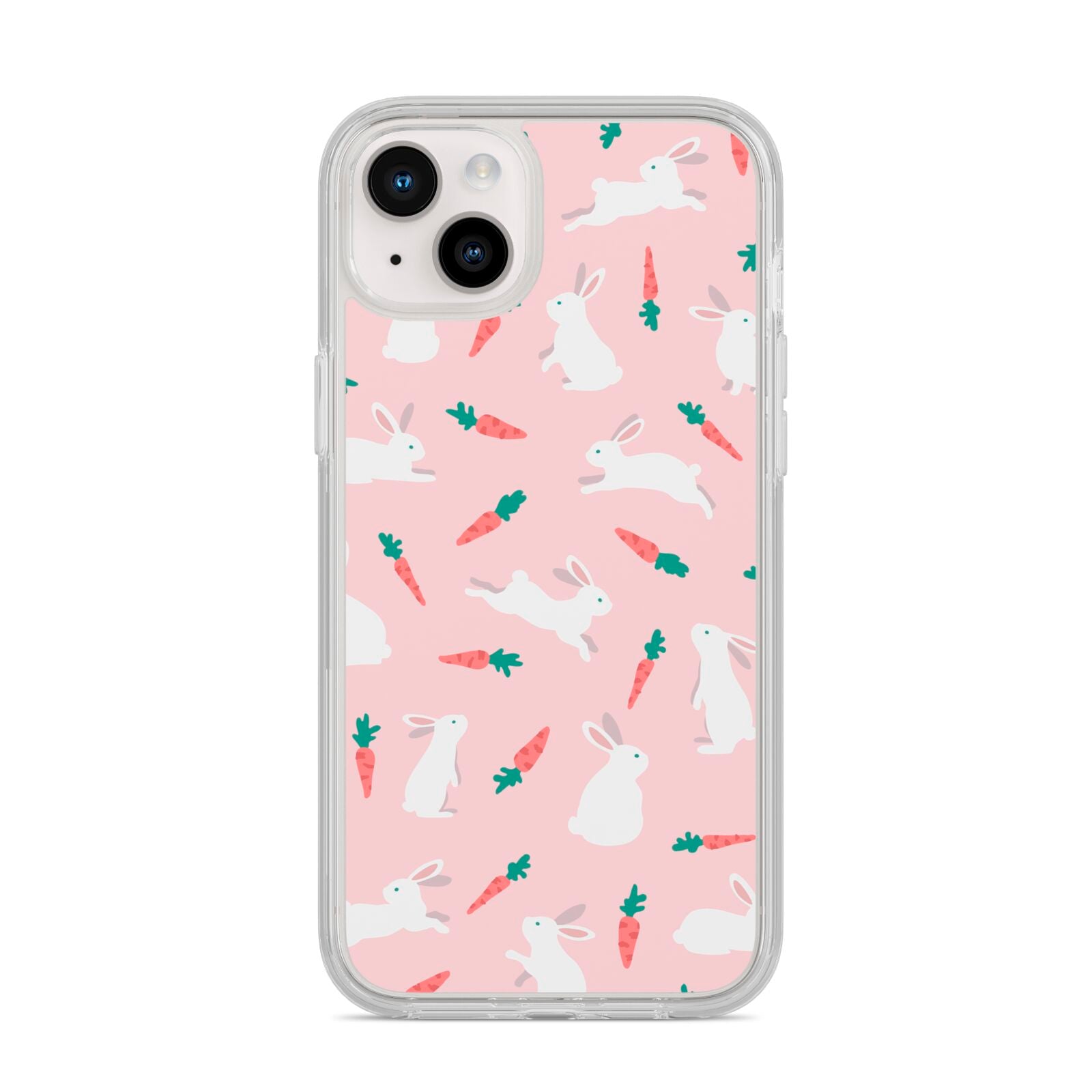 Easter Bunny And Carrot iPhone 14 Plus Clear Tough Case Starlight