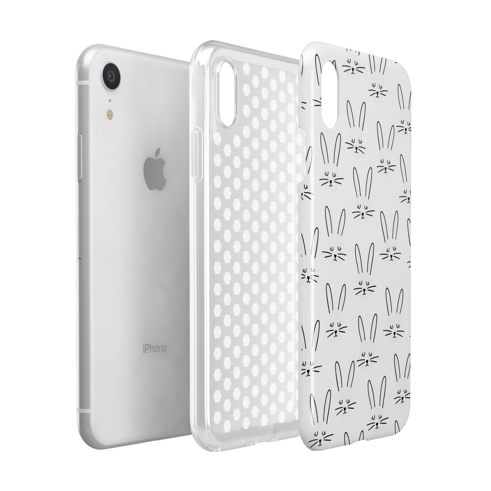 Easter Bunny Apple iPhone XR White 3D Tough Case Expanded view