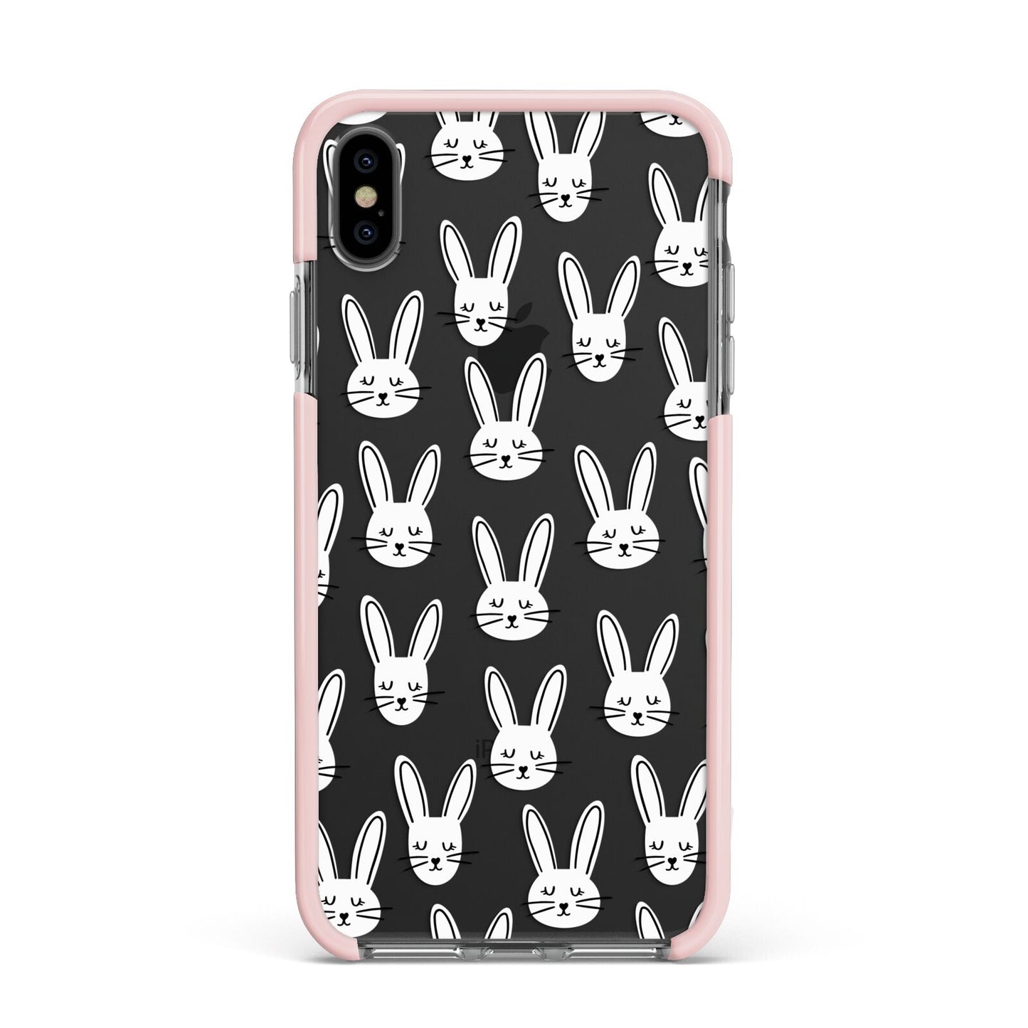 Easter Bunny Apple iPhone Xs Max Impact Case Pink Edge on Black Phone