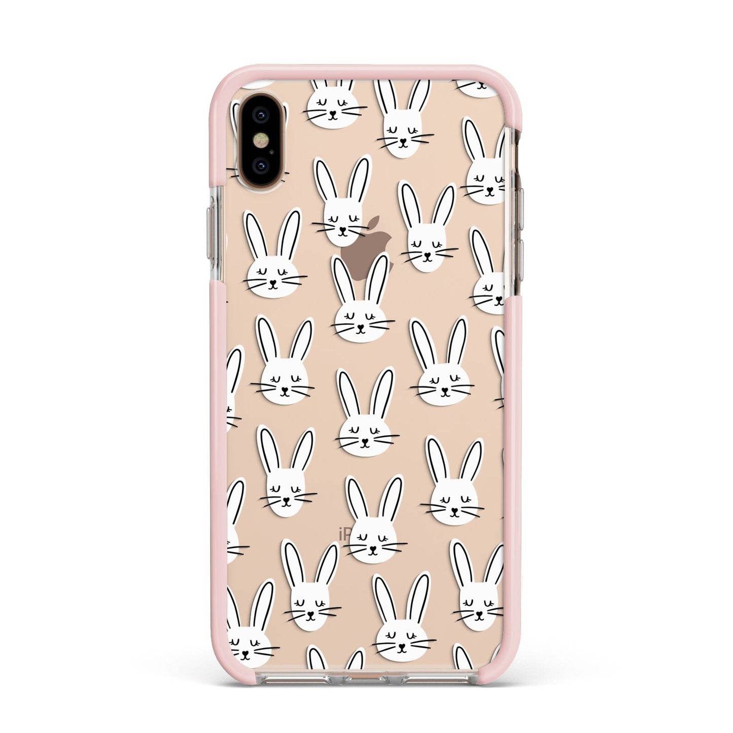 Easter Bunny Apple iPhone Xs Max Impact Case Pink Edge on Gold Phone