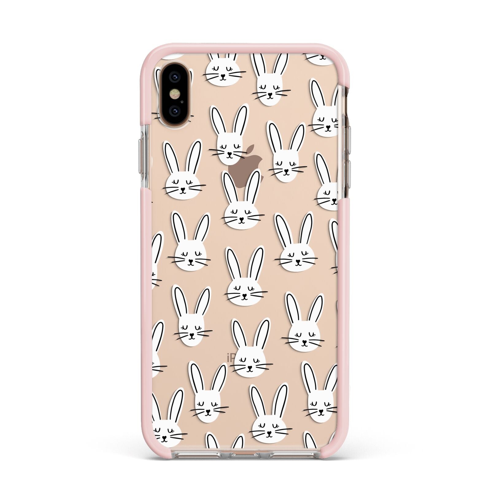 Easter Bunny Apple iPhone Xs Max Impact Case Pink Edge on Gold Phone