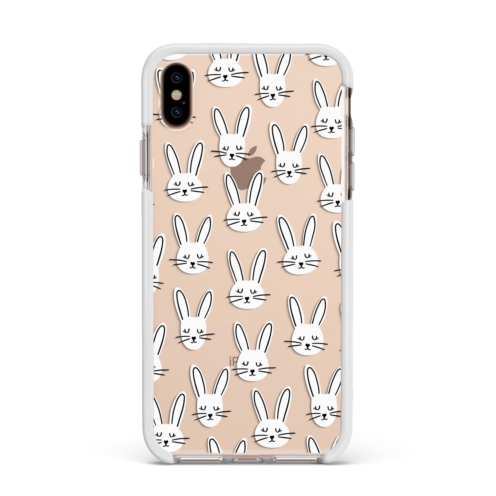 Easter Bunny Apple iPhone Xs Max Impact Case White Edge on Gold Phone