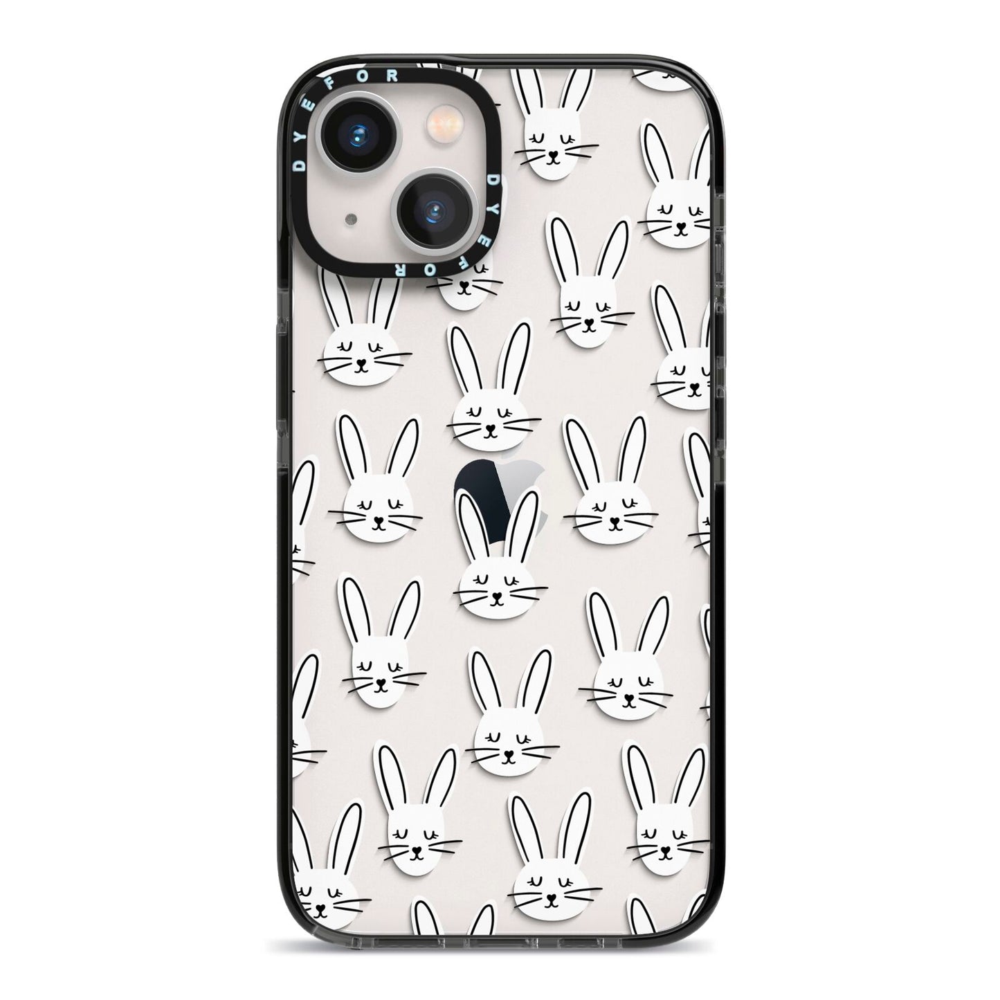 Easter Bunny iPhone 13 Black Impact Case on Silver phone