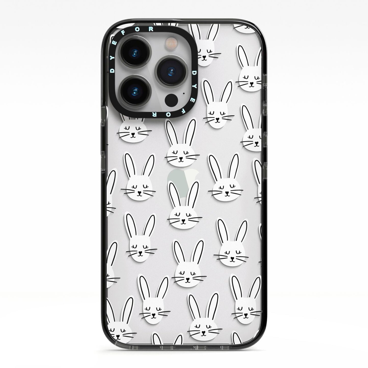 Easter Bunny iPhone 13 Pro Black Impact Case on Silver phone