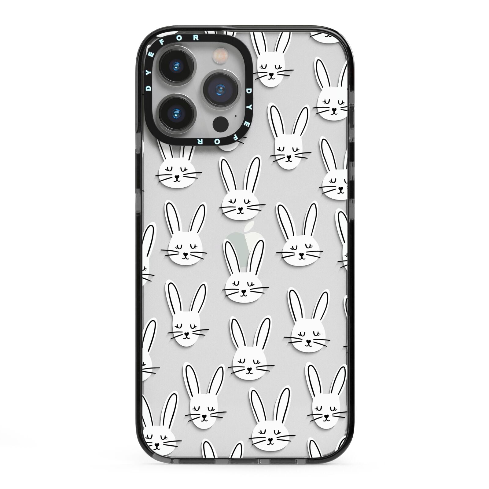 Easter Bunny iPhone 13 Pro Max Black Impact Case on Silver phone