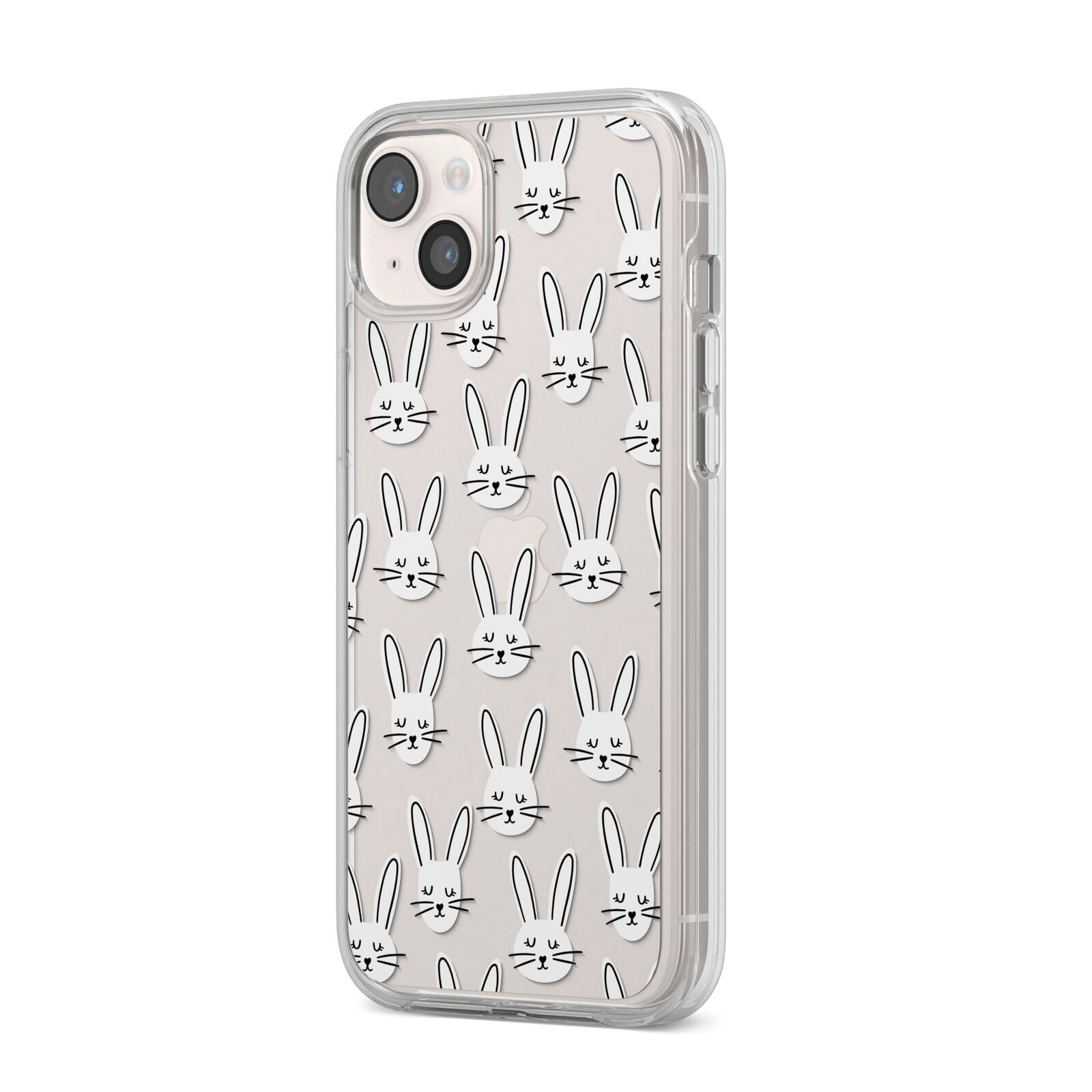 Easter Bunny iPhone 14 Plus Clear Tough Case Starlight Angled Image