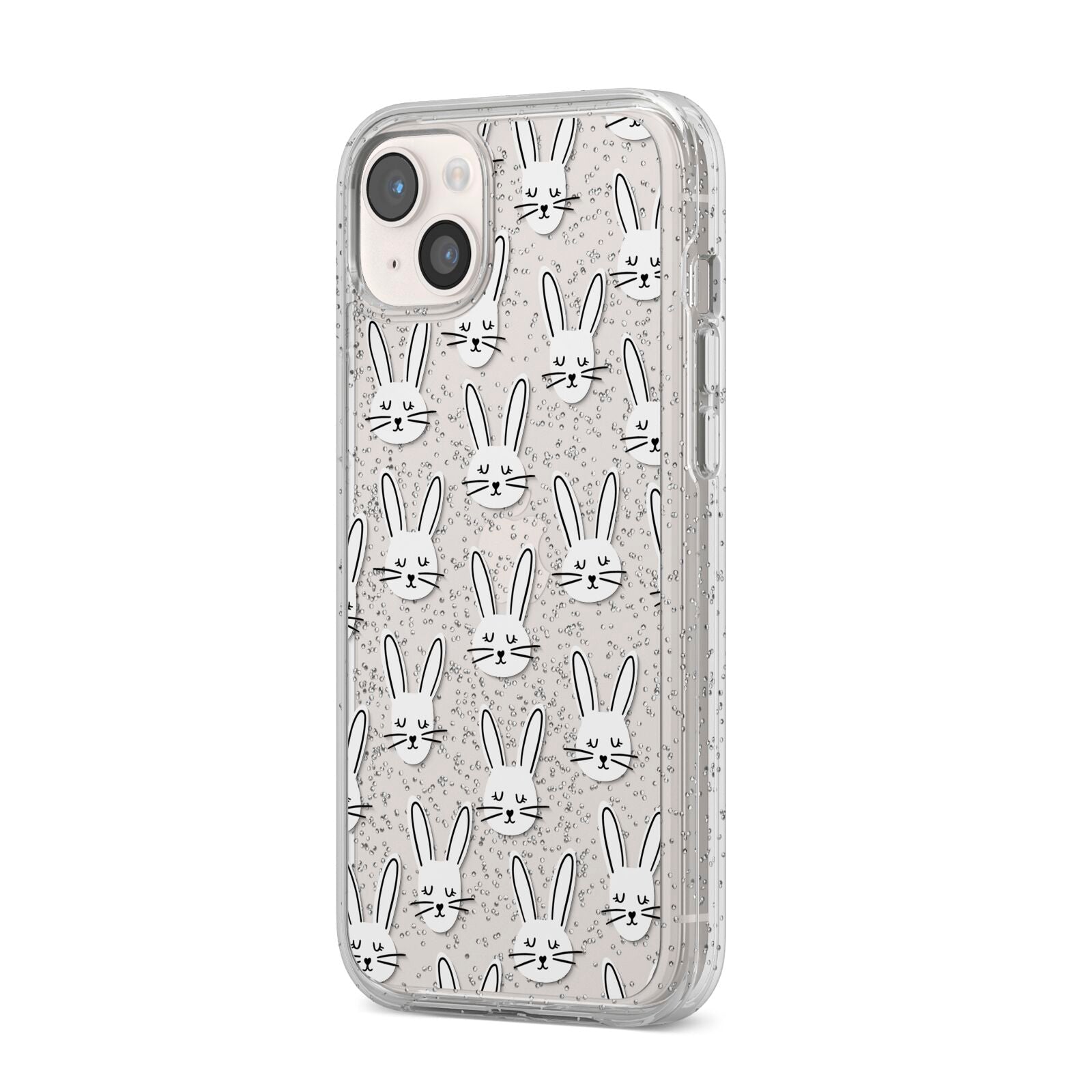 Easter Bunny iPhone 14 Plus Glitter Tough Case Starlight Angled Image