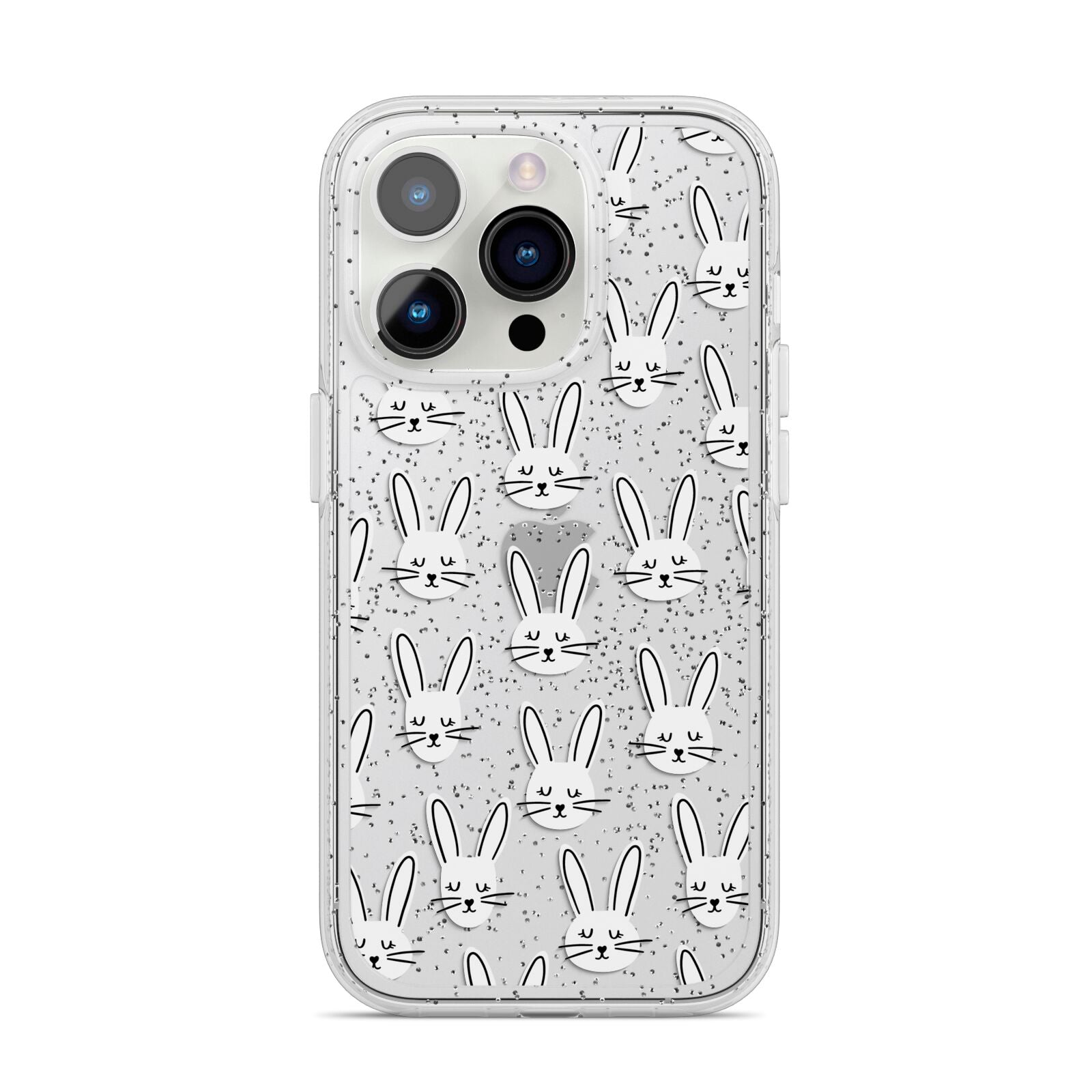 Easter Bunny iPhone 14 Pro Glitter Tough Case Silver