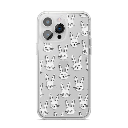 Easter Bunny iPhone 14 Pro Max Clear Tough Case Silver