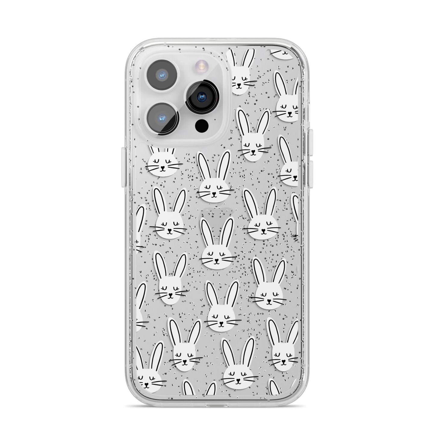 Easter Bunny iPhone 14 Pro Max Glitter Tough Case Silver