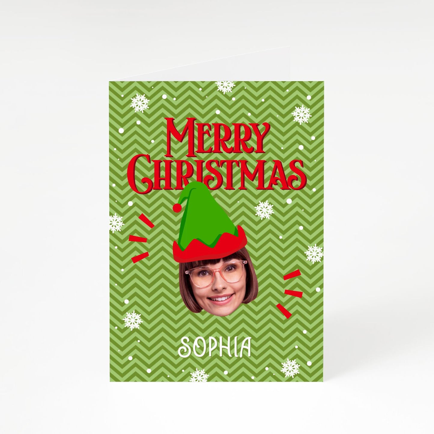 Elf Photo Face A5 Greetings Card
