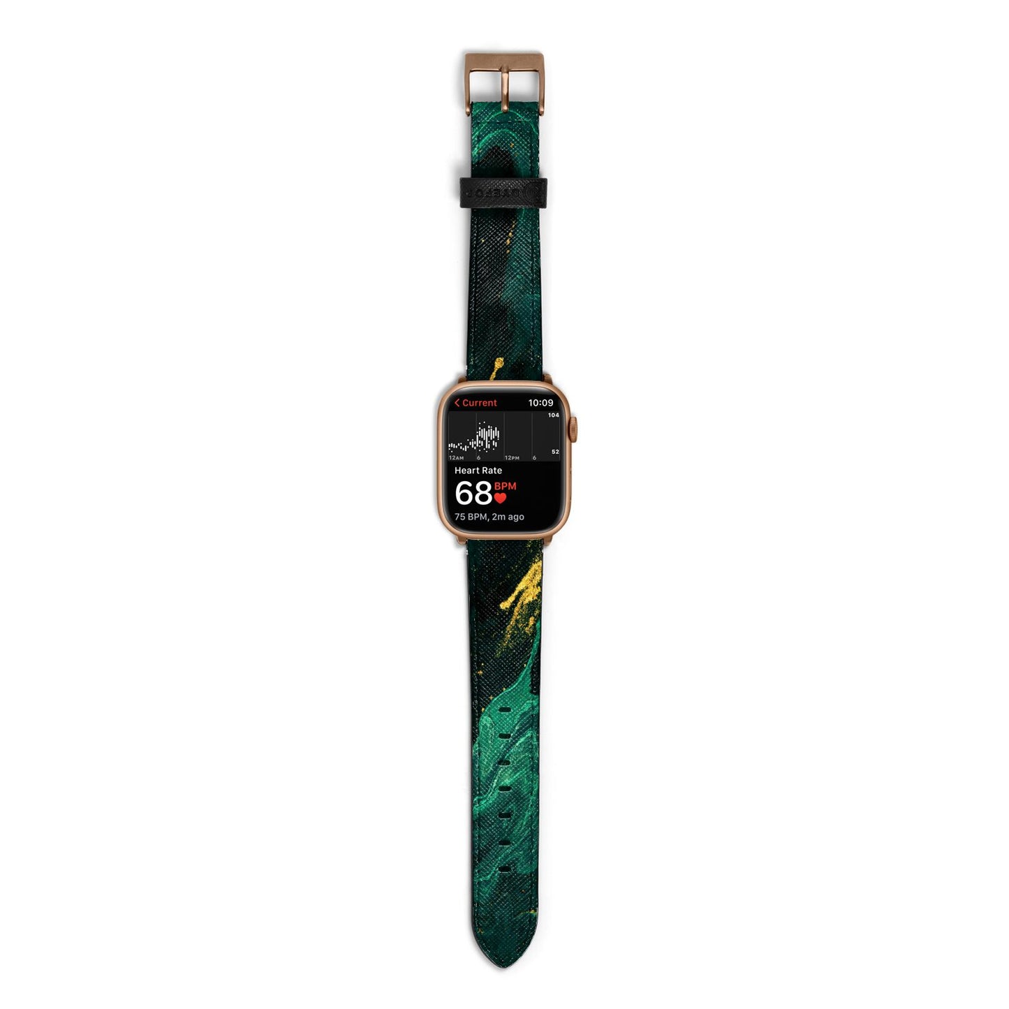 Emerald Green Apple Watch Strap Size 38mm with Gold Hardware