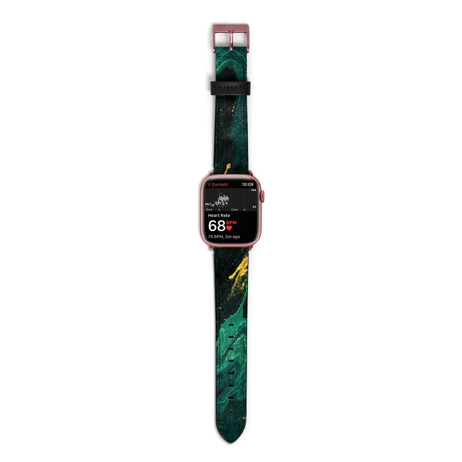 Emerald Green Apple Watch Strap Size 38mm with Rose Gold Hardware