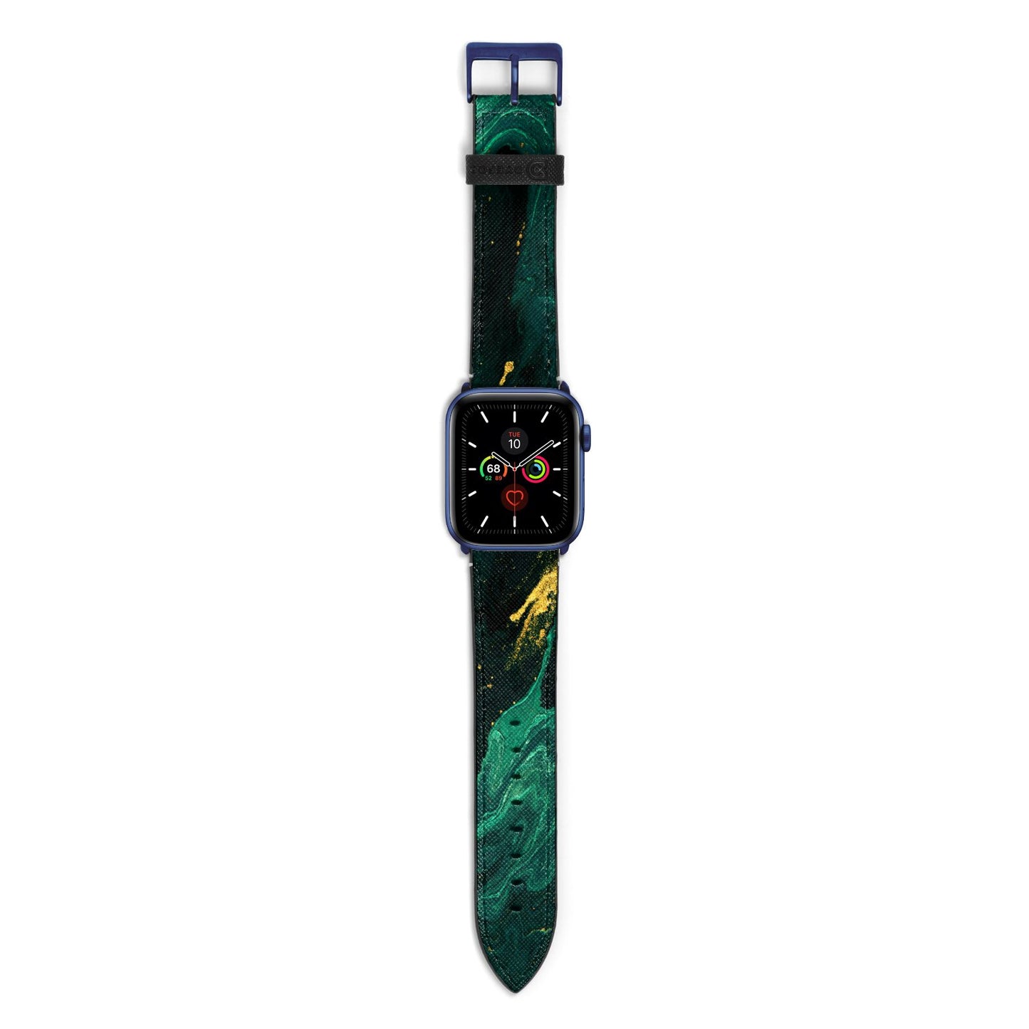 Emerald Green Apple Watch Strap with Blue Hardware