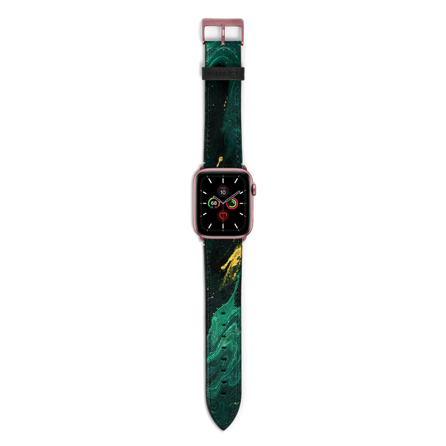 Emerald Green Apple Watch Strap with Rose Gold Hardware