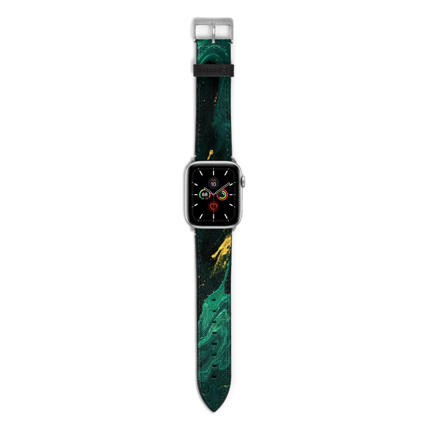 Emerald Green Apple Watch Strap with Silver Hardware