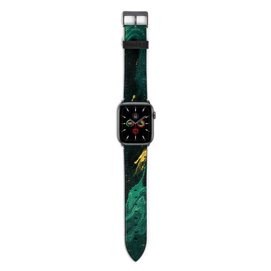 Emerald Green Apple Watch Strap with Space Grey Hardware