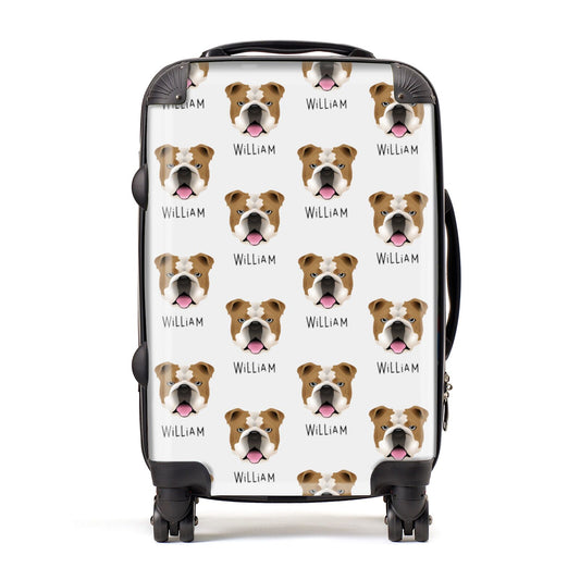 English Bulldog Icon with Name Suitcase