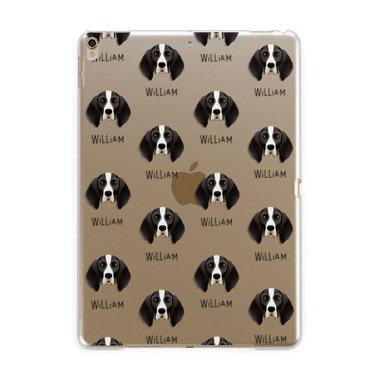 English Coonhound Icon with Name Apple iPad Gold Case