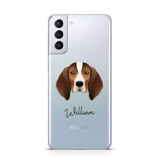 English Coonhound Personalised Samsung S21 Plus Phone Case
