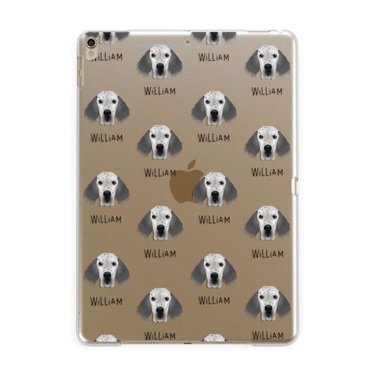 English Setter Icon with Name Apple iPad Gold Case