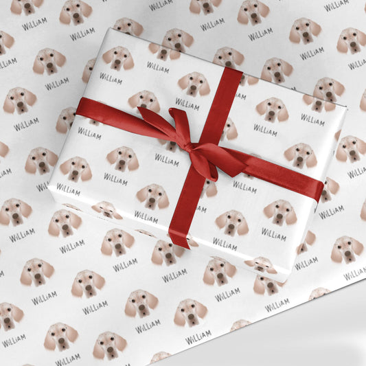 English Setter Icon with Name Custom Wrapping Paper
