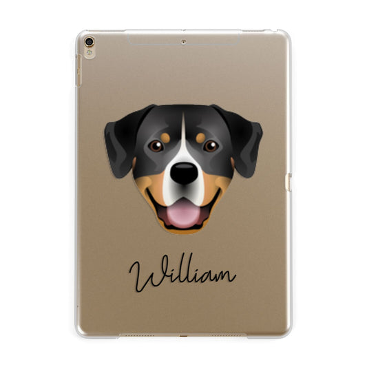 Entlebucher Mountain Dog Personalised Apple iPad Gold Case