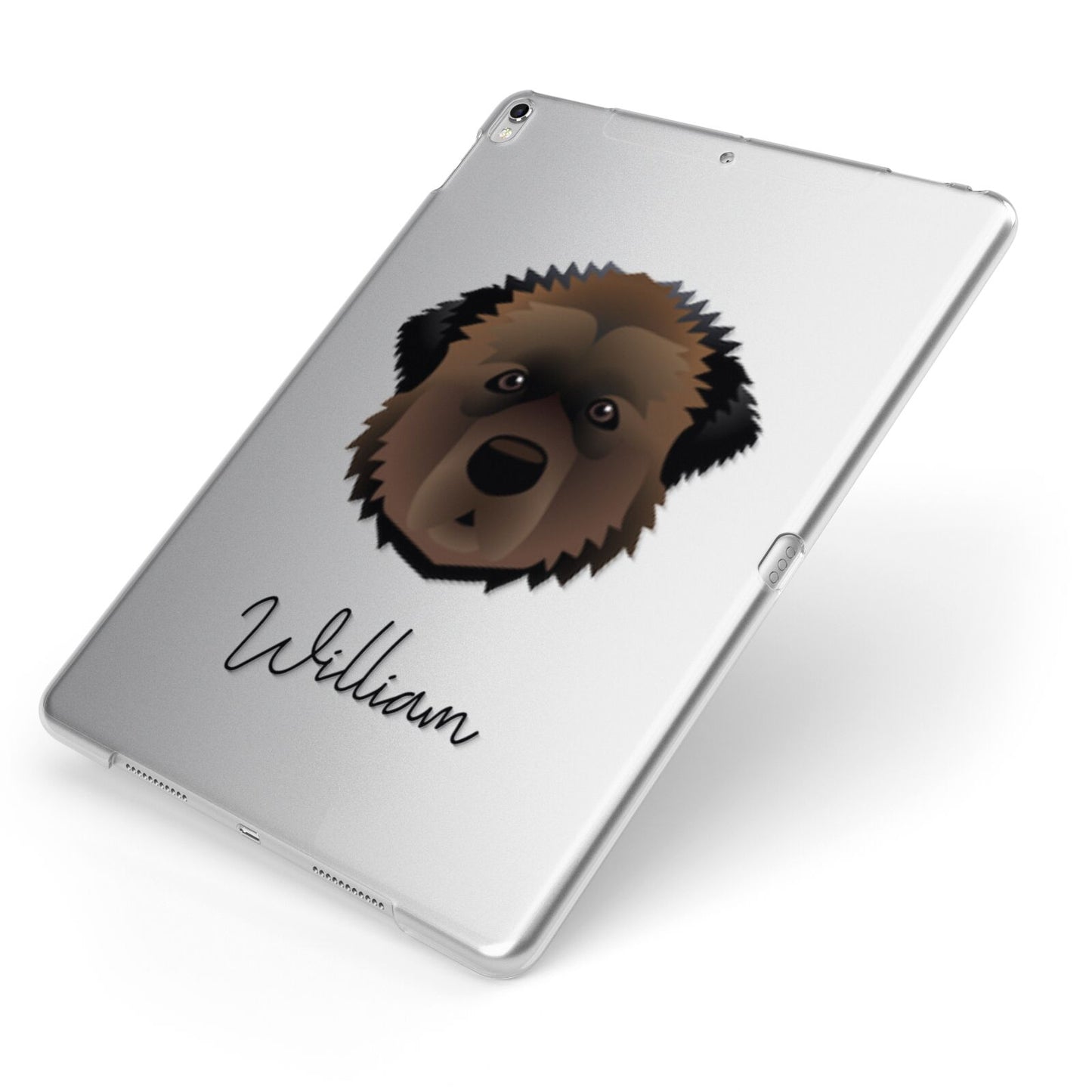 Estrela Mountain Dog Personalised Apple iPad Case on Silver iPad Side View