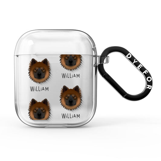 Eurasier Icon with Name AirPods Clear Case