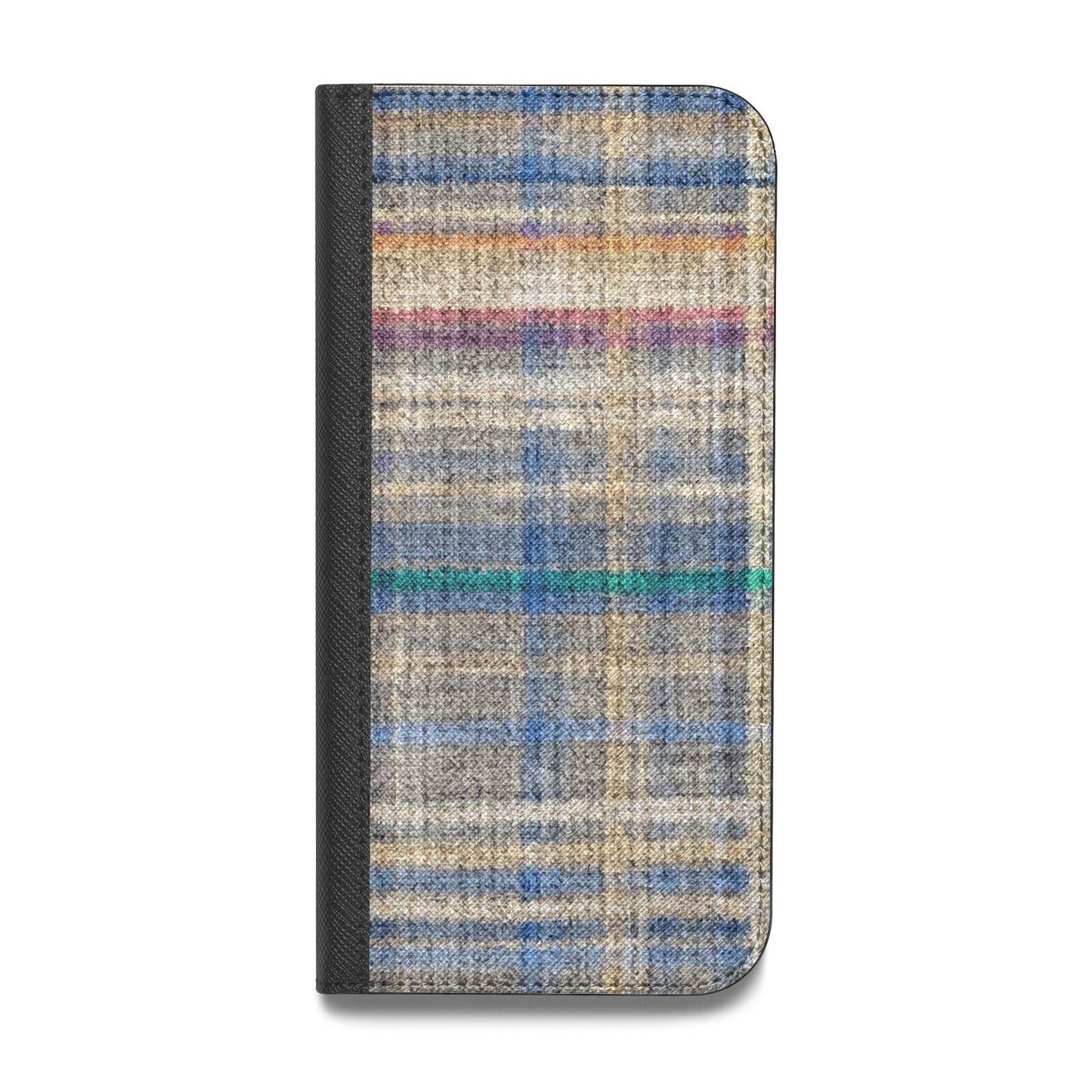 Fabric Plaid Vegan Leather Flip Samsung Case