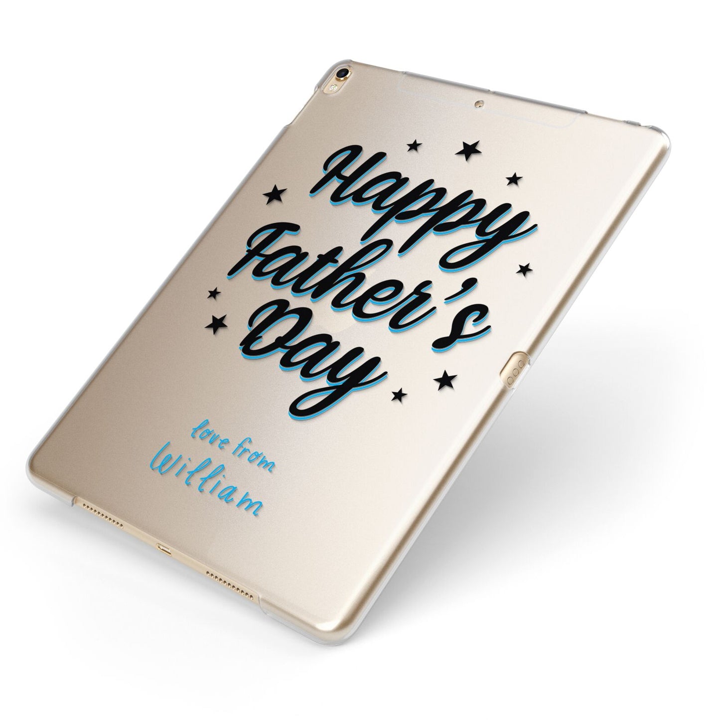 Fathers Day Apple iPad Case on Gold iPad Side View