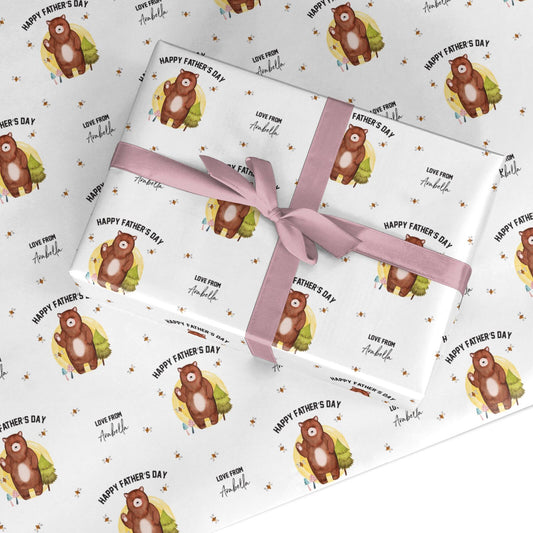 Fathers Day Bear Custom Wrapping Paper