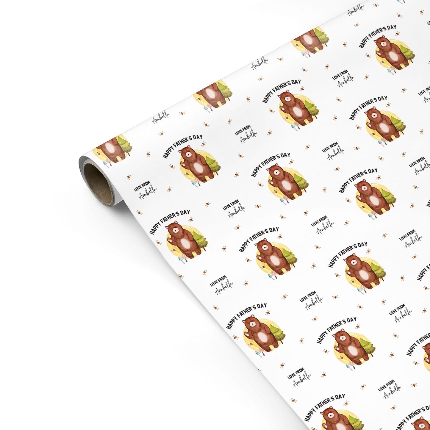 Fathers Day Bear Personalised Gift Wrap
