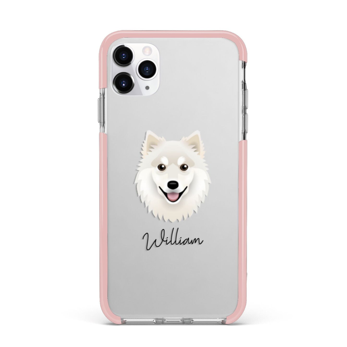 Finnish Lapphund Personalised iPhone 11 Pro Max Impact Pink Edge Case