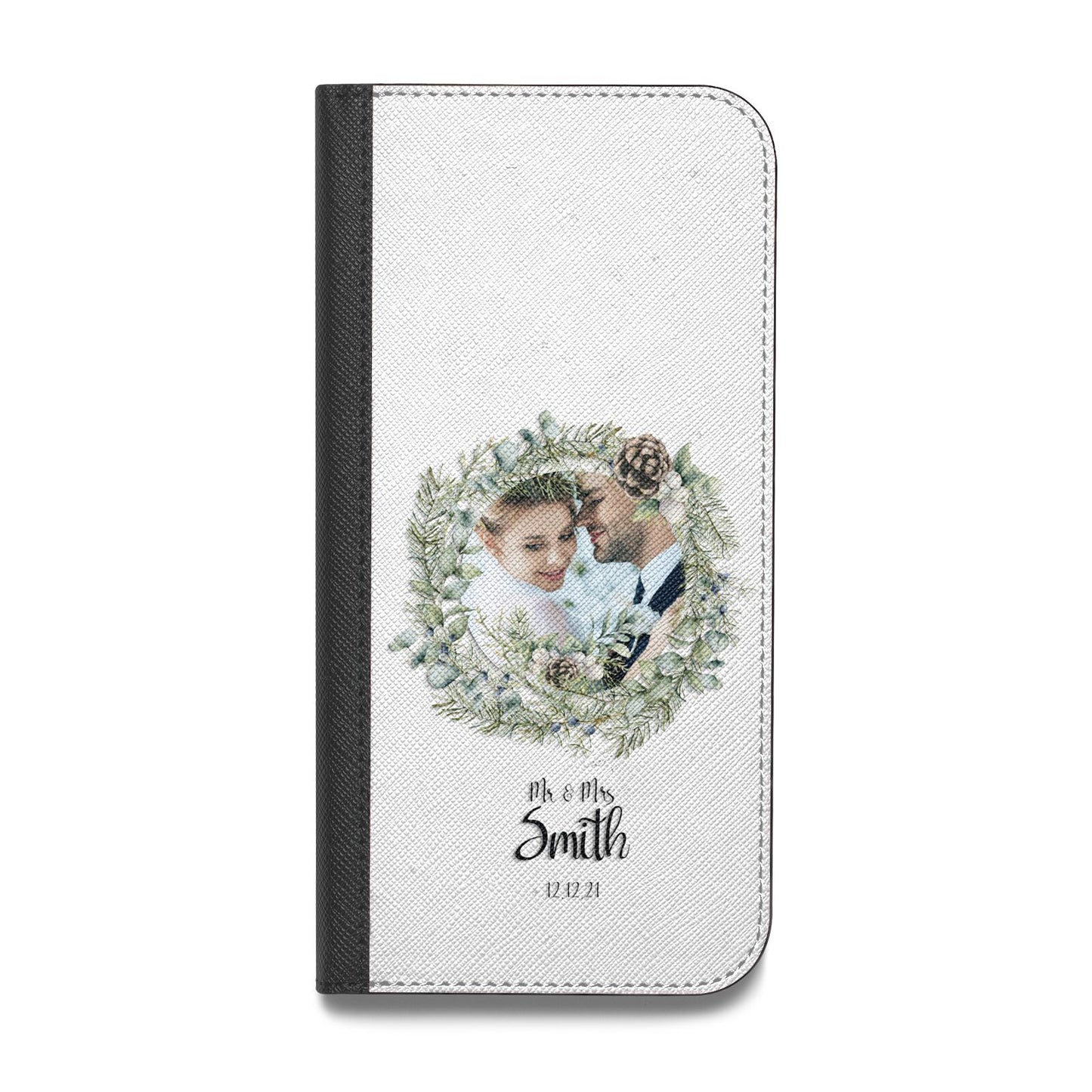 First Christmas Married Photo Vegan Leather Flip iPhone Case