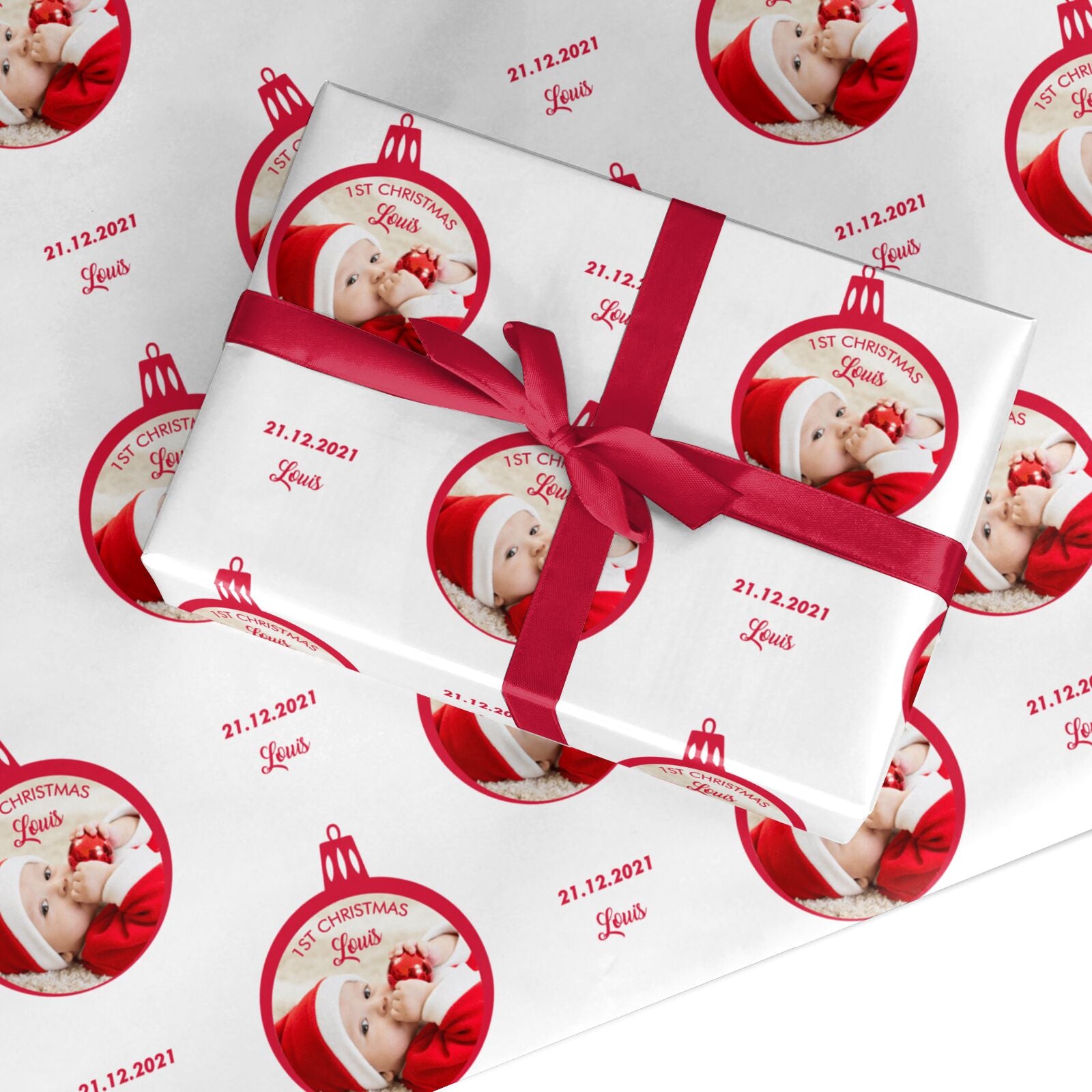 First Christmas Personalised Photo Wrapping Paper