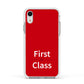 First Class Apple iPhone XR Impact Case White Edge on Silver Phone