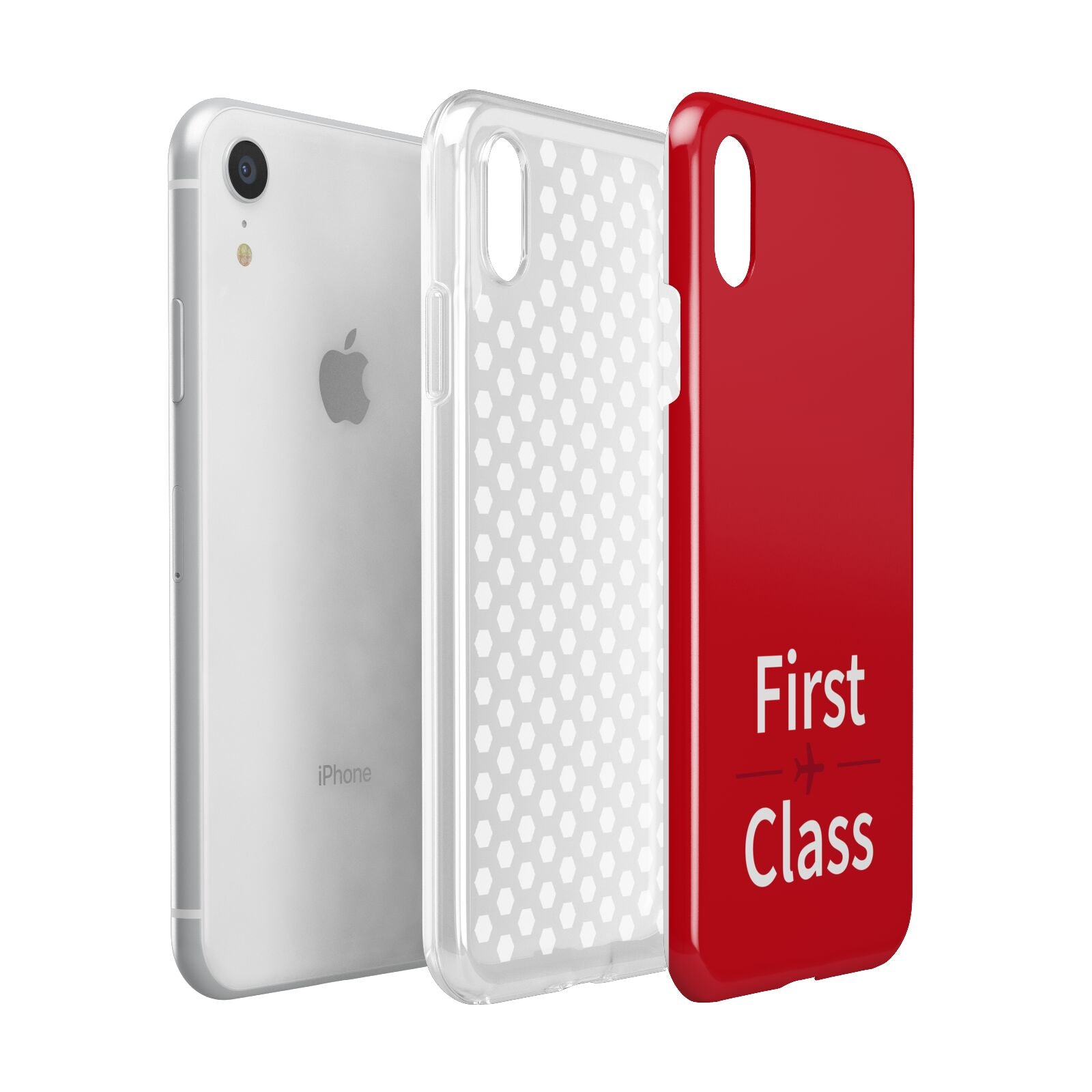 First Class Apple iPhone XR White 3D Tough Case Expanded view