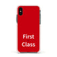 First Class Apple iPhone Xs Impact Case Pink Edge on Black Phone