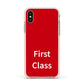 First Class Apple iPhone Xs Impact Case Pink Edge on Gold Phone
