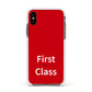 First Class Apple iPhone Xs Impact Case White Edge on Black Phone