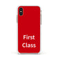 First Class Apple iPhone Xs Impact Case White Edge on Gold Phone