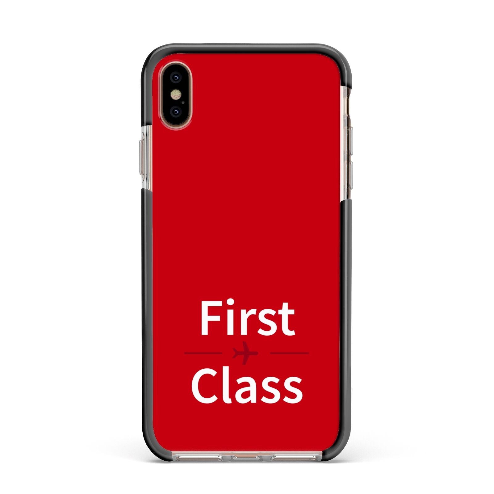 First Class Apple iPhone Xs Max Impact Case Black Edge on Gold Phone