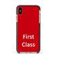 First Class Apple iPhone Xs Max Impact Case Black Edge on Silver Phone