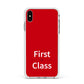 First Class Apple iPhone Xs Max Impact Case White Edge on Silver Phone