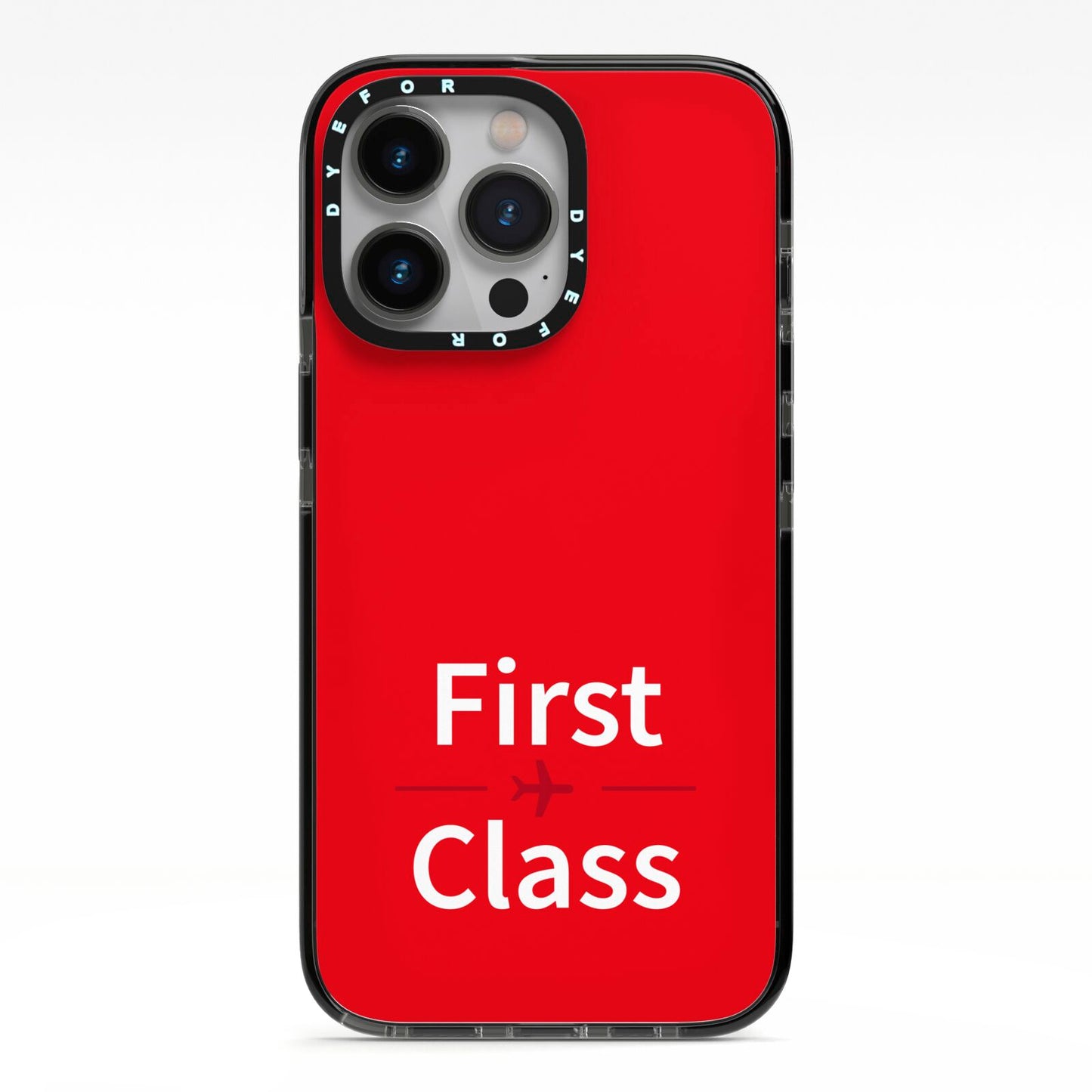 First Class iPhone 13 Pro Black Impact Case on Silver phone