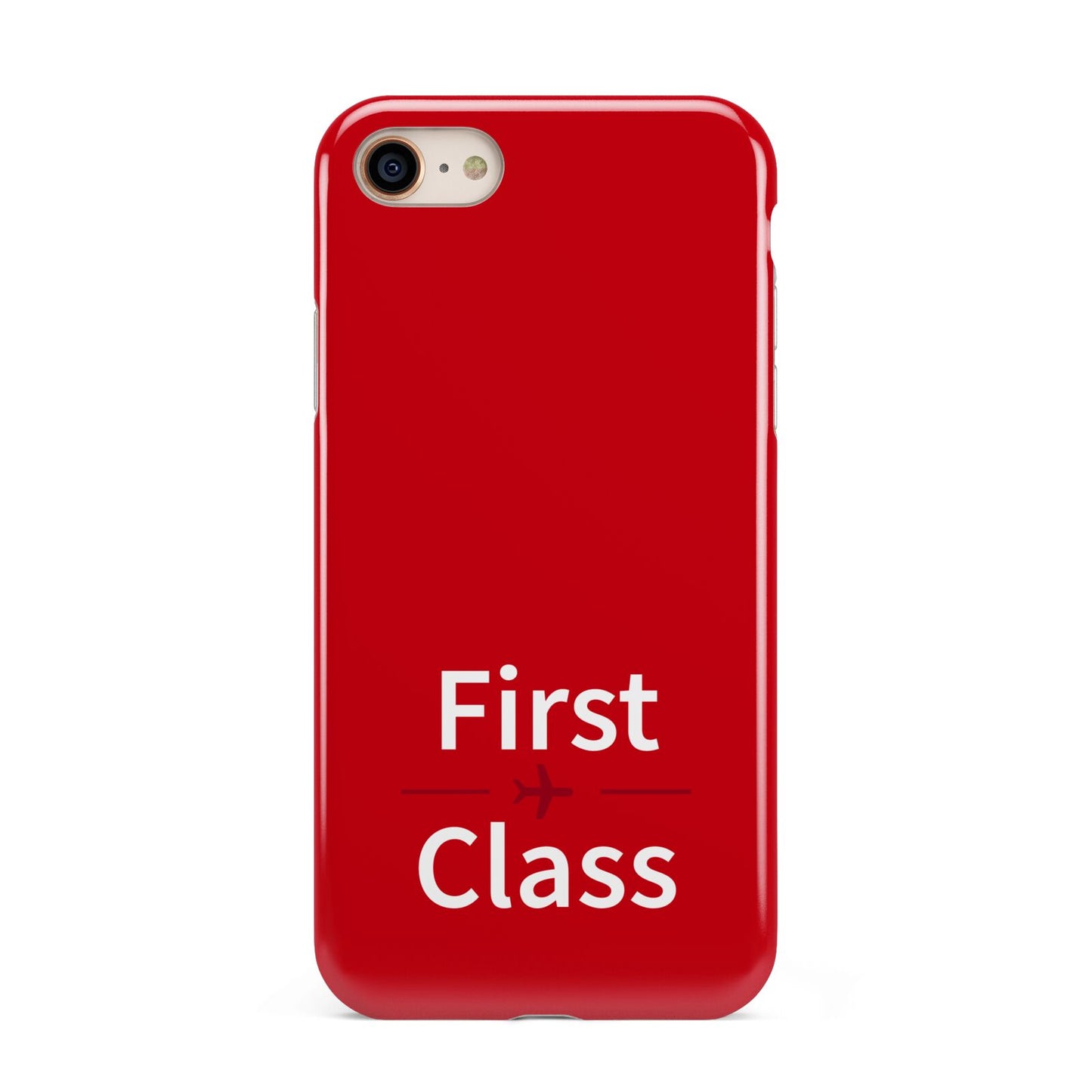First Class iPhone 8 3D Tough Case on Gold Phone